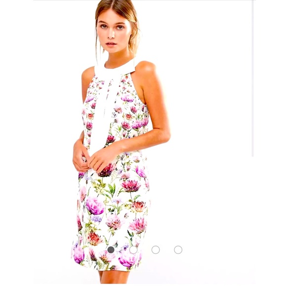 REDUCED TED BAKER LUCILEE NECKTIE FLORAL TUNIC DRESS SZ US 10 OR TED SZ 4 - Picture 11 of 12